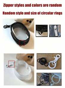 1PC Portable Mini Transparent Zipper Storage Bag, Compact Multifunctional Organizer, Headphone And Charger Case With Keychain, Transparent Travel Accessories, Exquisite And Compact, Suitable For Storing Small Items, Data Cable Storage Bag, Bracelet Bag, Makeup Bag,Pink Flowers Black Letters A To Z Pattern(Zipper Style And Color Are Random) School College Electronic Bag Power Bank Portable Charger Headphone Case Cable Bag Cable Organizer Digital Camera Camera Case Camera Bag - Black - View 7