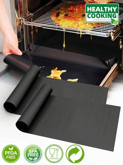 1/2/3/4 Packs Non-Stick Oven Liners – Heavy Duty, Reusable Mats For Electric & Gas Ovens – Heat Resistant, BPA & PFOA Free – Easy To Clean Oven Protectors, Dishwasher – Kitchen & BBQ Accessories
