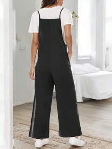 Palazzo Jumper Overol Moda Casual Dama Simona Comodo #SensaciónDelujo #EstiloRomanticoDeSanValentín - Negro - Ver 2