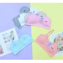 2 Piece Double Layer Bra Top Set For Teens/Girls 8-13 Years Old - 彩色 - 查看 6