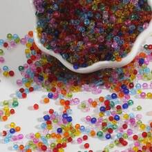 4mm 300pcs Transparent Glass Seed Beads,Small Craft Beads,Small Beads,Pony Beads,Mini Spacer Beads, Loose Beads, Craft Small Glass Beads For For Jewelry Making For DIY Craft