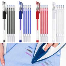24pcs/Set 20 Mixed-Color High Temperature Disappearing Fabric Marking Pen Refills With 4 Pen Holders, Heat Erasable Pens For Sewing, Tailoring And Quilting (Random Red Ink Color)