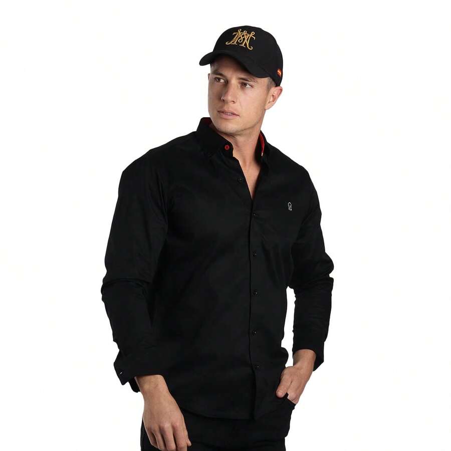 Plain Shirt For Men - Muletta - Black - View 1