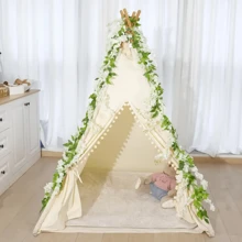 1/2 件人造紫藤花环，带绿叶丝绸白花，塑料悬挂藤蔓，适用于婚礼拱门、家庭花园、室内外派对装饰礼物生日毕业