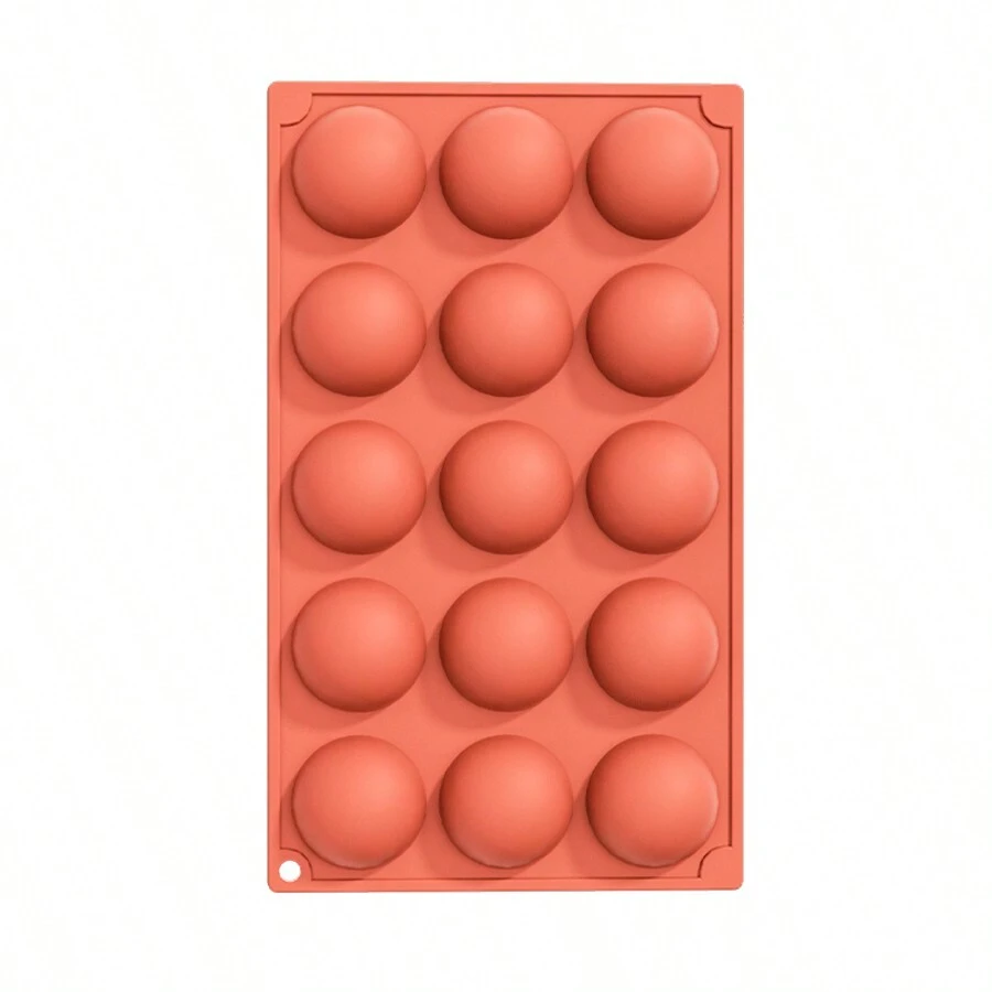 Molde de silicona mediano para bombas de chocolate caliente, molde de cocción de silicona hemisférico para hacer chocolate, pasteles, gelatina y mousses con forma de cúpula - Marrón - Ver 1
