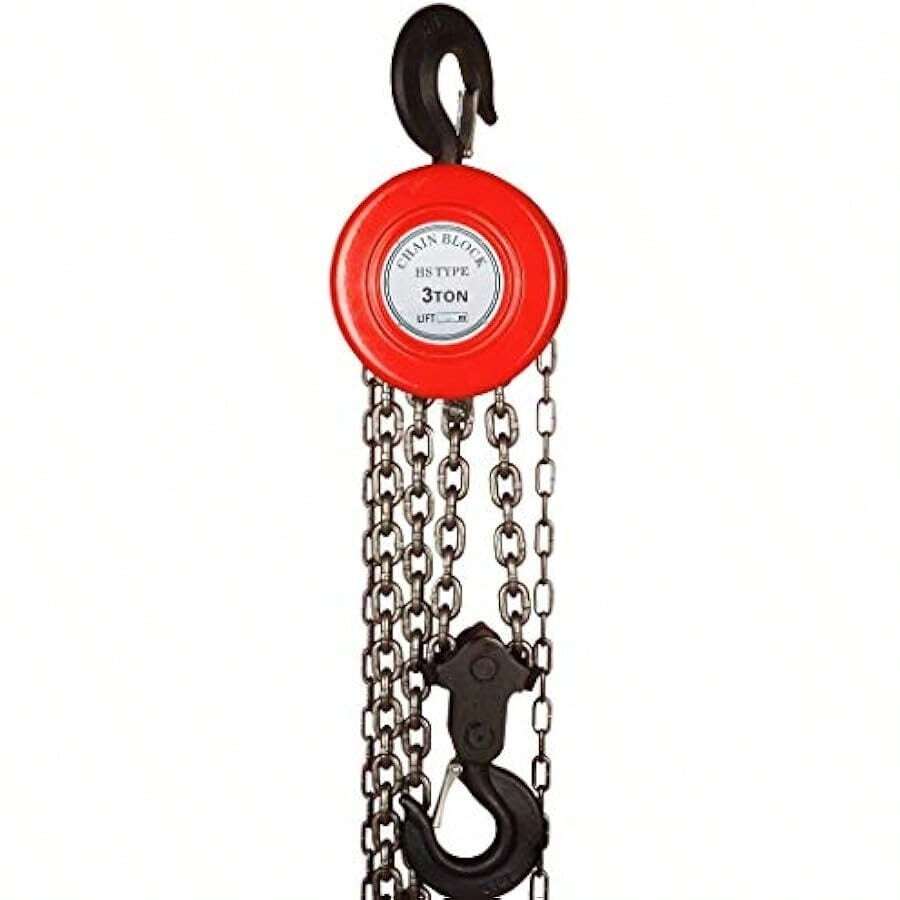 3 Ton Chain Block Hoist 3m Lift Height Garage Car Engine Heavy Load Lifting Tool Manual Chain Hoist Industrial Lifting Equipment - orange1 - View 1