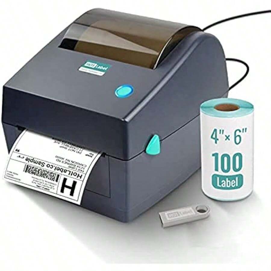 Thermal Printer Shipping Label 4x6 Desktop Label Printer Machine Compatible  Etsy  Royal Mail UPS Evri DPD - Black1 - View 1