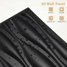 Aadesh 3D PVC Plastic Wall Panels, Suitable For Interior Wall Decoration, Waterproof And Heat-Resistant, With Grooved Texture. Ideal For Living Rooms, Halls, Bedrooms, Hotels, Offices, Game Rooms, And TV Accent Walls. 30cm * 30cm (Includes Installation Accessories). - 黑色水瓶30片 - 查看 6