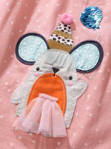 年轻女孩公主可爱连衣裙，婴儿和儿童夏装 - 粉色 - 查看 6