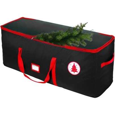 7.5ft Christmas Tree Storage Bag, Heavy Duty 600D Oxford Fabric, With Reinforced Handles And Wide Double Zipper Opening, Extra Large Tree And Ornament Storage Container (Black)