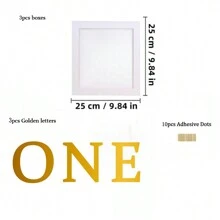 一岁生日装饰 - 带有 ONE/LOVE/B A B Y 字母的立体气球盒，适用于一岁生日派对用品，立方体积木，适用于 ABC 摄影道具桌面装饰、婚礼装饰、婚礼背景摄影道具、斋月、开斋节 - 白色 - 查看 10