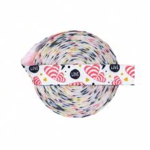 Bristlegrass Print Fold Over Elastic FOE 5/8" 3/4" 15mm 20mm Cartoon Dog Cat Heart Dot Satin Spandex Band Webbing Tape Headband Hair Tie Bracelet Dress Sewing Trim