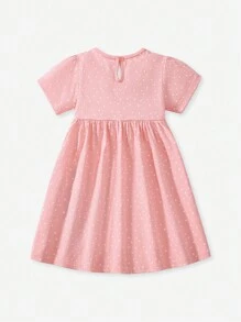 年轻女孩公主可爱连衣裙，婴儿和儿童夏装 - 粉色 - 查看 3