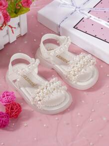 Fashionable Pearl Flower Girls Sandals, Princess Baby Shoes, Spring/Summer