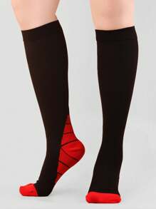 1 Pair Unisex Simple Breathable Sweat-Absorbing Professional Sports Compression Socks For Running, Hiking, Workout - Multicolor - View 5