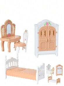 Mini Dollhouse Furniture Set, Suitable For Bedroom, Living Room And Bathroom Decor | Ideal Christmas/Halloween Gift, Dollhouse Miniatures. Mini Furniture Set, Fit For Doll House - Bedroom, Living Room, Kitchen, Bathroom Accessories - Holiday Gifts, Christmas, Halloween