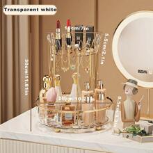 1/2 Layers Rotating Perfume Organizer For Dresser Light Luxury Skincare Cosmetic Organizer PET Bathroom Storage Tray