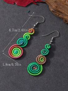 Handmade Colorful Retro Woven Rainbow Earrings, Fashionable Earrings For Women, Elegant Accessories For Home, Casual, Street, Party, Classic Souvenir, Ideal Gift For Valentine's Day, Birthday, Anniversary