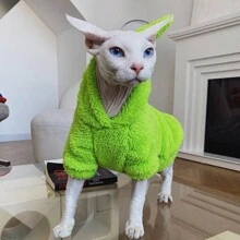 Sphynx Cat Clothes, Double-Sided Fleece Cat Sweater, Warm For Kitten In Autumn/Winter