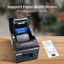 Thermal Receipt Printer 3'1/8 80mm Direct Thermal Printer USB Serial Lan Port POS Printer ESC POS Command Cash Awer - USB+Serial+Lan - View 2