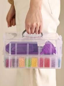 2-Layer Diamond Painting Storage Container Set, 88-Slot Transparent Stackable Bead Storage Box With Diamond Painting Accessories And Tools For DIY Diamond Art Jewelry Bead Storage