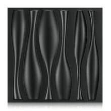 Aadesh 3D PVC Plastic Wall Panels, Suitable For Interior Wall Decoration, Waterproof And Heat-Resistant, With Grooved Texture. Ideal For Living Rooms, Halls, Bedrooms, Hotels, Offices, Game Rooms, And TV Accent Walls. 30cm * 30cm (Includes Installation Accessories). - 黑色水瓶30片 - 查看 8