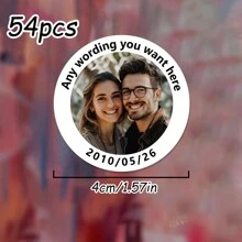 15/24/35/54/96入客製化照片貼紙標籤，婚禮與生日派對專用客製化乙烯基貼紙 - 風格4 - 查看 21
