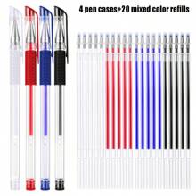 24pcs/Set 20 Mixed-Color High Temperature Disappearing Fabric Marking Pen Refills With 4 Pen Holders, Heat Erasable Pens For Sewing, Tailoring And Quilting (Random Red Ink Color)