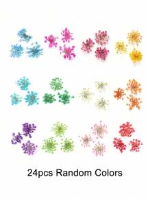 1盒12片装3D网格随机颜色美甲装饰片，清新DIY美甲装饰配件，美甲用品 - 彩色 - 查看 7