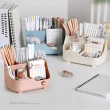1 buah Kotak Organizer Makeup Multifungsi, Dengan Kompartemen untuk Kuas Makeup, Penyimpanan Meja, Cocok untuk Kamar Tidur, Pantai, Kamar Mandi, Kapasitas Besar - MultiWarna - View 3