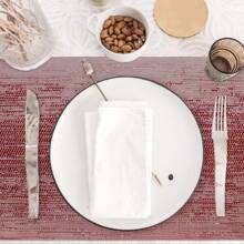 Farfallarossa Set Of 6 Washable PVC Placemats - Heat Resistant, Non-Slip, Easy To Clean, Ideal For Dining Table - Rosso Vino - View 4