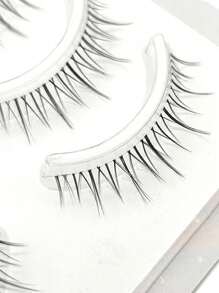 10pcs/Pack Korean Style Natural Look Transparent False Eyelashes For Lightweight & No Makeup Look