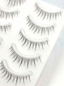 10pcs/Pack Korean Style Natural Look Transparent False Eyelashes For Lightweight & No Makeup Look