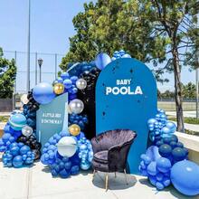 Kit de arco de guirnalda de globos Azul, Plata y Negro de 140 piezas, fondos de globos Azul marino y Oro, adecuado para fiestas de cumpleaños, temáticas o ceremonias de graduación. - Multicolor - Ver 7