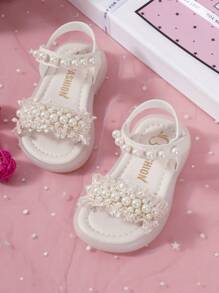 Fashionable Pearl Flower Girls Sandals, Princess Baby Shoes, Spring/Summer