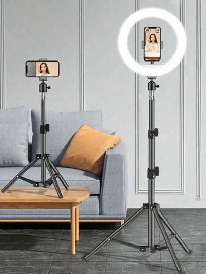 110cm Tripod/8-Inch Ring Light, Suitable For Live Streaming, Selfie And Photography, Equipped With Flexible Tripod And Phone Holder, Compatible With Android Phones, Can Be Used For Photography, Selfie, Video Recording, Zoom Meetings, Interviews, Live Streaming, Vlogging, Family Gatherings, Christmas Parties, Handheld Selfie, Outdoor Activities, Etc.