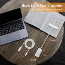 Luz de lectura recargable por USB, blanca, con luz de lectura portátil y flexible con clip, lámpara de lectura nocturna de luz blanca cálida y fría - Blanco - Ver 4