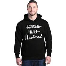 Shop4ever® Boyfriend Fiance Husband Hoodies Wedding Sweatshirts Essentials Hoodie , Hoodies For Men, Men Sweatshirt - Black - View 2