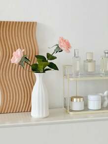 1 件白色陶瓷花瓶斯堪的纳维亚桌面插花仿花器高档郁金香客厅入口装饰插花水培花瓶装饰餐厅家居咖啡店酒店通用