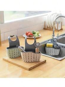 1 Stück Küchenorganizer, verstellbarer Spülschwammhalter zum Einhängen, hängende Abtropfschale für die Küche, Küchenhelfer