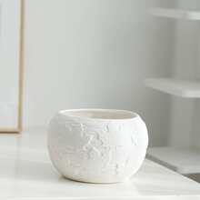 8-Inch Ceramic Floral Planter, Houseplant Planter For Water Growing, No Drainage Holes