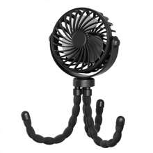 Mini Portable Car Fan – 3-Speed Rechargeable Clip On Fan With 360° Flexible Tripod, Quiet Handheld Cooling Fan For Baby Stroller, Car Seat, And Outdoor Travel, Rechargeable Mini Clip On Fan , Mini Portable Fan