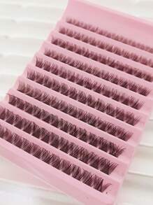 120pcs D-Curl Individual False Eyelash Clusters 8-16mm Wide Band DIY Eyelash Extension Set, Natural Thick Fluffy Fine Lightweight Soft Reusable False Lashes, Suitable For Beginners Home Daily Makeup Wedding Party Travel Spring Festival Holiday Gift Set - D - View 4