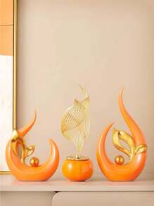 1/2 件现代抽象艺术雕像和雕塑，适合入口、餐桌、客厅、办公室、卧室、厨房、斯堪的纳维亚风格装饰，适合作为婚礼礼物 - 彩色 - 查看 5