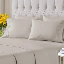 2100 Series Luxury Deep Pocket Bed Sheet Set 6-Piece - 銀色 - 查看 2