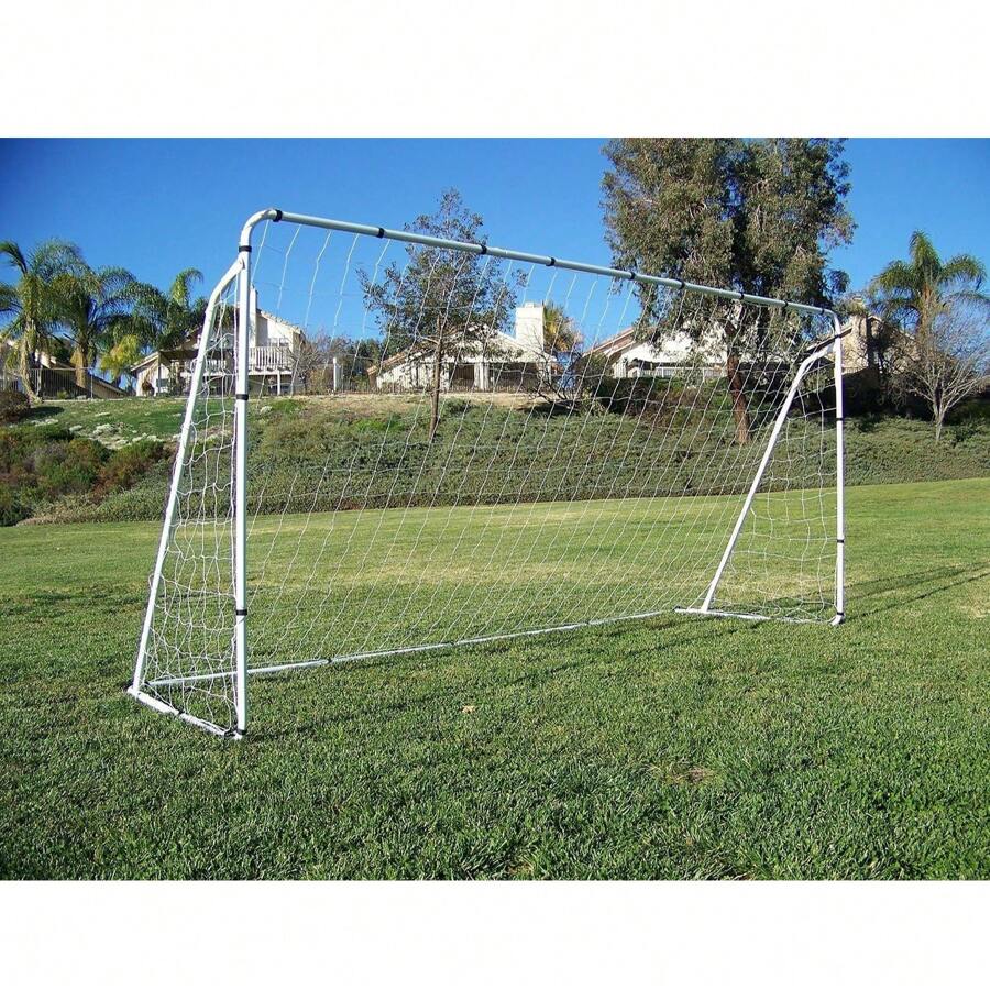Soccer Goal 12' X 6' Football Goals W/Net Straps, Anchor Ball Training Sets - White - View 1