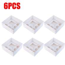 6 Pack Clear Lid Bento Cake & Cupcake Boxes Windowed Cupcake Boxes Wedding Party - White - View 11
