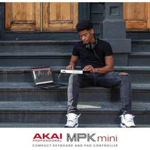 AKAI 25 Key USB MIDI Keyboard Controller MPK Mini MK3 With Backlit Pads Knobs Music Production Software White - White-MPKMinionly - View 7