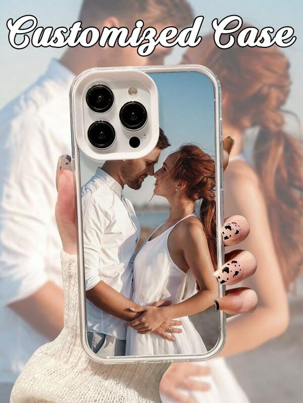 1 pezzo Custodia creativa personalizzata con foto a 3 in 1, antiurto, compatibile con iPhone 16 PROMAX/16 PRO/15 PRO/15/14 PROMAX/14 PRO/14/13 PRO/13/12 PRO/12/11 Pro Max/XS/XR/XS MAX/8/7Plus, regalo personalizzato con immagine per compleanno, Natale, famiglia, coppia, custodia protettiva in silicone San Valentino