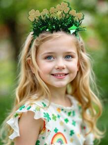 1 件圣帕特里克节头带，适合幼儿女孩，闪光三叶草发带，绿色金属丝装饰发带，节日派对发饰，适合儿童青少年的礼物，适合日常生活、度假 - 彩色 - 查看 7